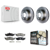 Front Brake Rotor & Ceramic Pad Kit For Jeep Wrangler Cherokee Grand Comanche TJ