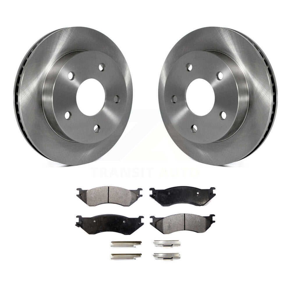 Front Disc Brake Rotors And Ceramic Pads Kit For 2000-2001 Dodge Ram 1500 RWD