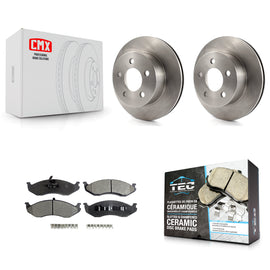 Front Brake Rotor & Ceramic Pad Kit For Jeep Wrangler Cherokee Grand Wagoneer TJ