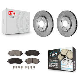 Front Disc Brake Rotors Ceramic Pad Kit For Dodge Grand Caravan Chrysler Voyager