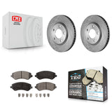 Front Disc Brake Rotors Ceramic Pad Kit For Dodge Grand Caravan Chrysler Voyager
