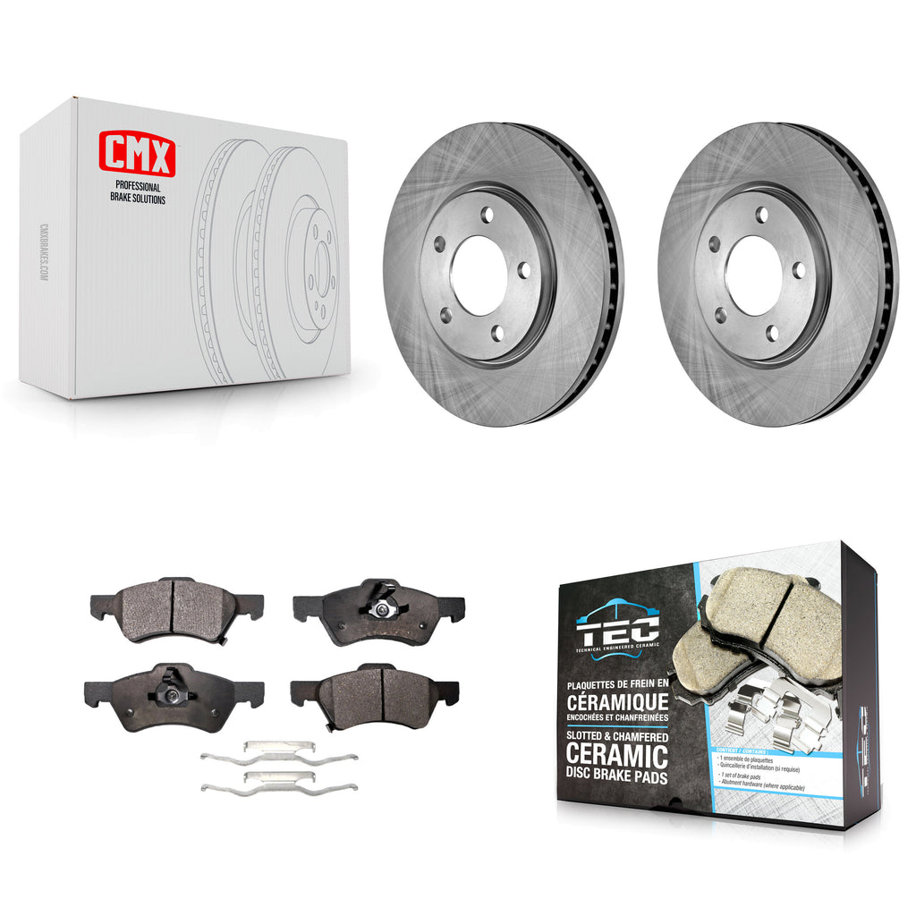 Front Disc Brake Rotor & Ceramic Pad Kit For Dodge Grand Caravan Chrysler Town