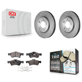 Front Disc Brake Rotor & Ceramic Pad Kit For Dodge Grand Caravan Chrysler Town