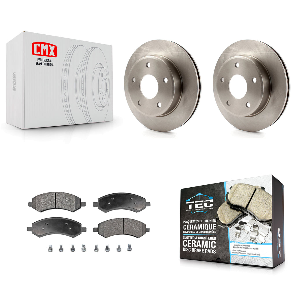 Front Disc Brake Rotors & Ceramic Pad Kit For Dakota Dodge Mitsubishi Raider Ram
