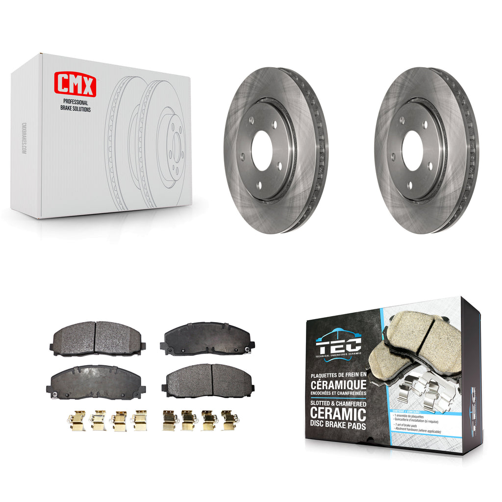 Front Disc Brake Rotors And Ceramic Pads Kit For Dodge Grand Caravan