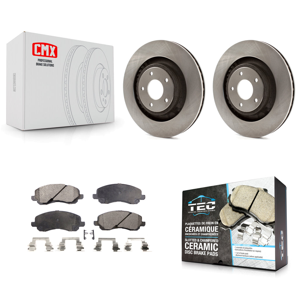 [Front] 2012 Chrysler 200 Dodge Avenger Premium OE Brake Rotors & Ceramic Pads Kit For Max Braking