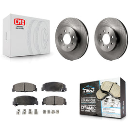[Front] 1997 Honda Civic LX with 4-Wheel ABS Premium OE Brake Rotors & Ceramic Pads Kit For Max Braking