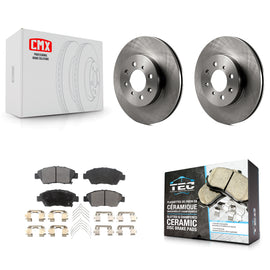 Front Disc Brake Rotors And Ceramic Pads Kit For Honda Civic Fit del Sol