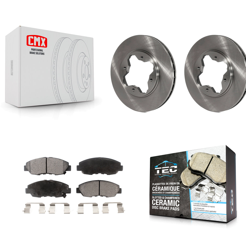 Front Disc Brake Rotors And Ceramic Pads Kit For Honda Accord Acura CL
