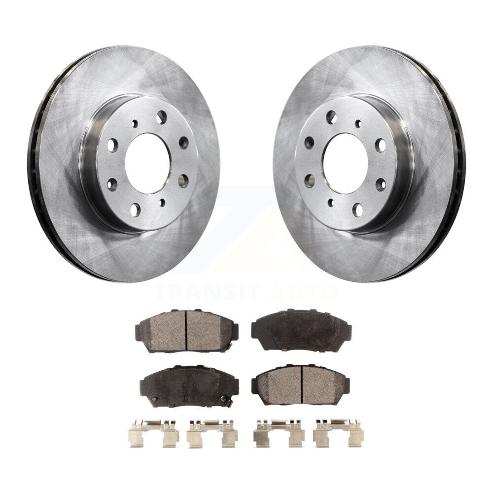 Front Brake Rotors & Ceramic Pad Kit For 94-95 Honda Civic EX with Sedan Non-ABS