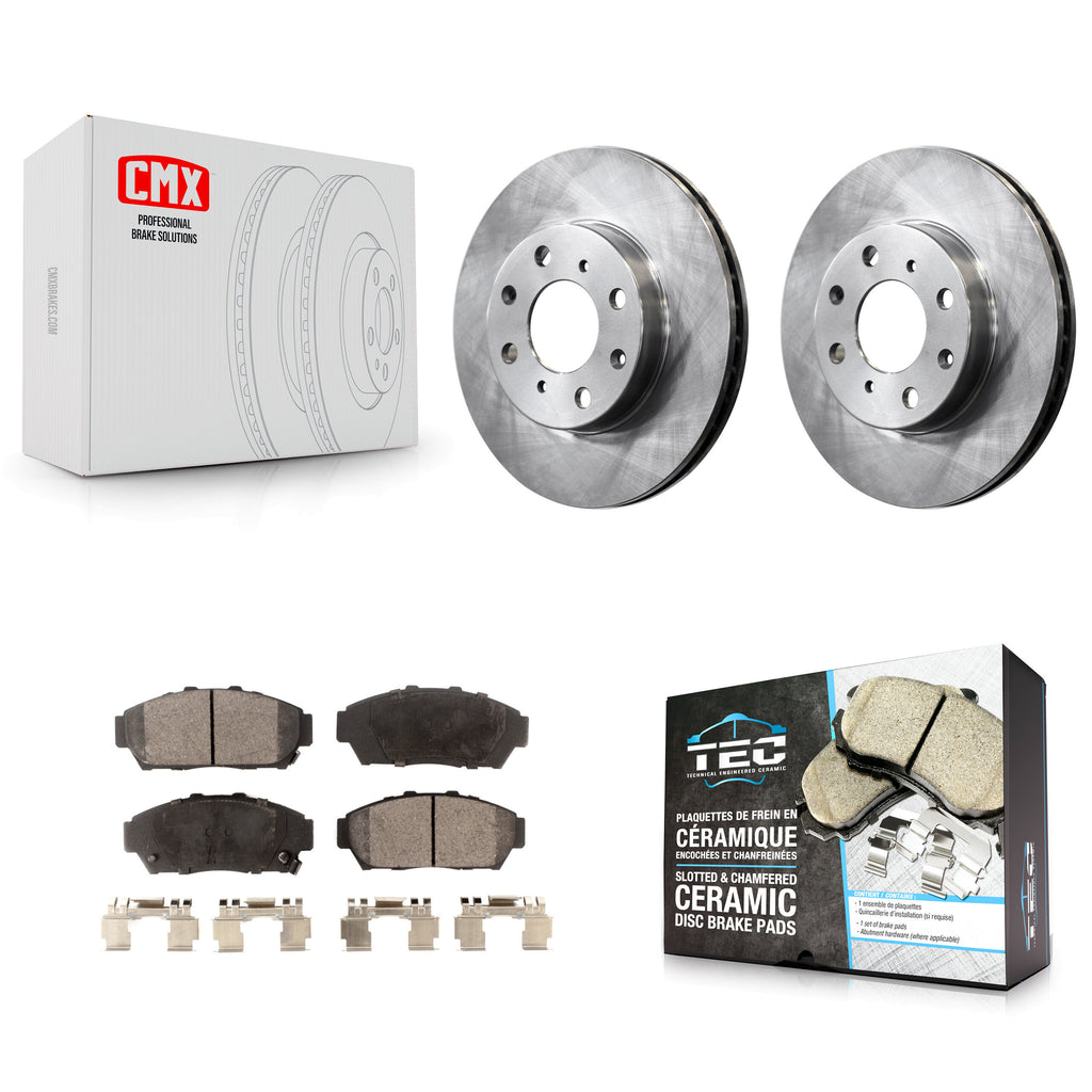 [Front] 94-95 Honda Civic EX with Sedan Non-ABS Premium OE Brake Rotors & Ceramic Pads Kit For Max Braking