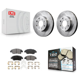Front Disc Brake Rotors And Ceramic Pads Kit For Honda Civic