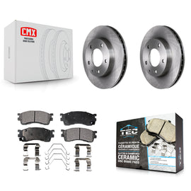 Front Disc Brake Rotors And Ceramic Pads Kit For Mazda Protege Protege5