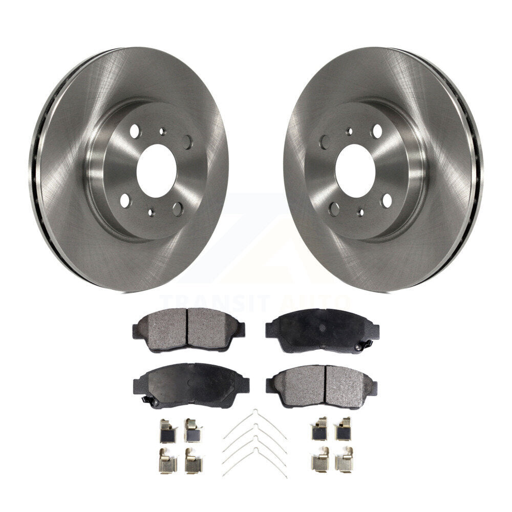 Front Disc Brake Rotors & Ceramic Pad Kit For 1993-1997 Toyota Corolla Geo Prizm