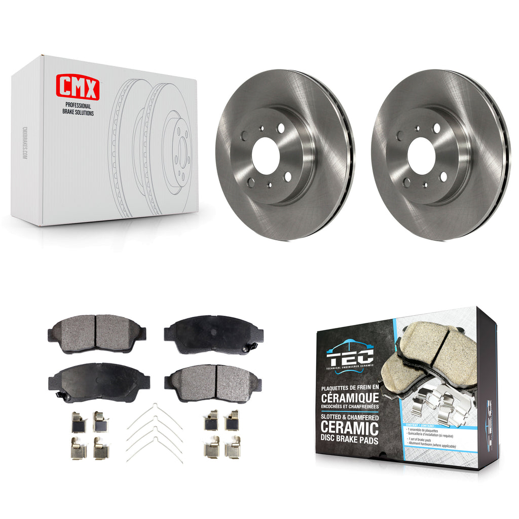 [Front] 1993-1997 Toyota Corolla Geo Prizm Premium OE Brake Rotors & Ceramic Pads Kit For Max Braking