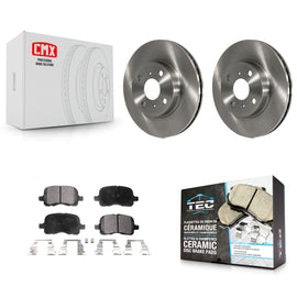 [Front] 1998-2002 Toyota Corolla Chevrolet Prizm Premium OE Brake Rotors & Ceramic Pads Kit For Max Braking
