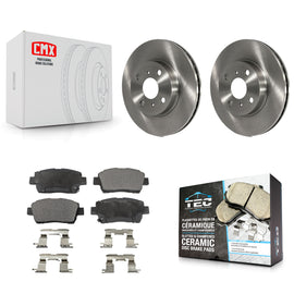 [Front] 2001-2003 Toyota Prius Premium OE Brake Rotors & Ceramic Pads Kit For Max Braking