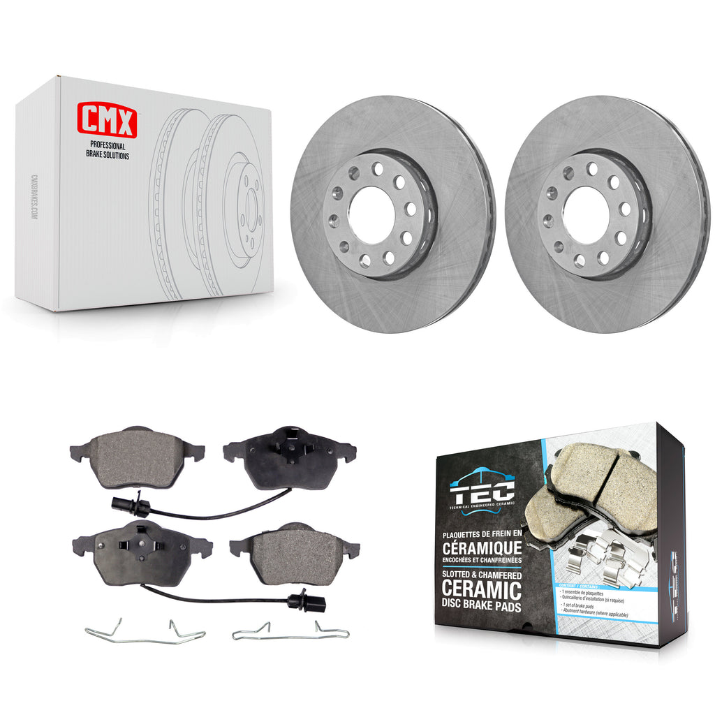 Front Disc Brake Rotors Ceramic Pad Kit For Volkswagen Passat Audi A4 Quattro A6