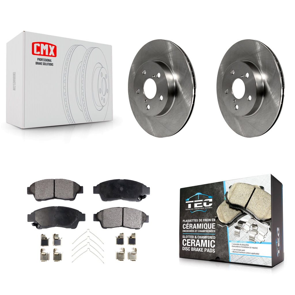[Front] 1996-2000 Toyota RAV4 Premium OE Brake Rotors & Ceramic Pads Kit For Max Braking