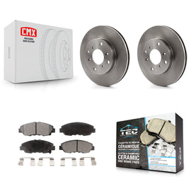 Front Disc Brake Rotors And Ceramic Pads Kit For Honda Accord Acura CL