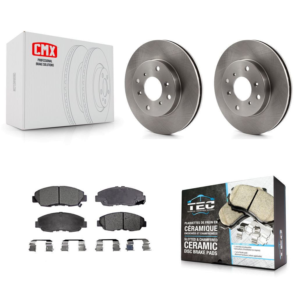 [Front] 1998-2002 Honda Accord Sedan with 2.3L Premium OE Brake Rotors & Ceramic Pads Kit For Max Braking