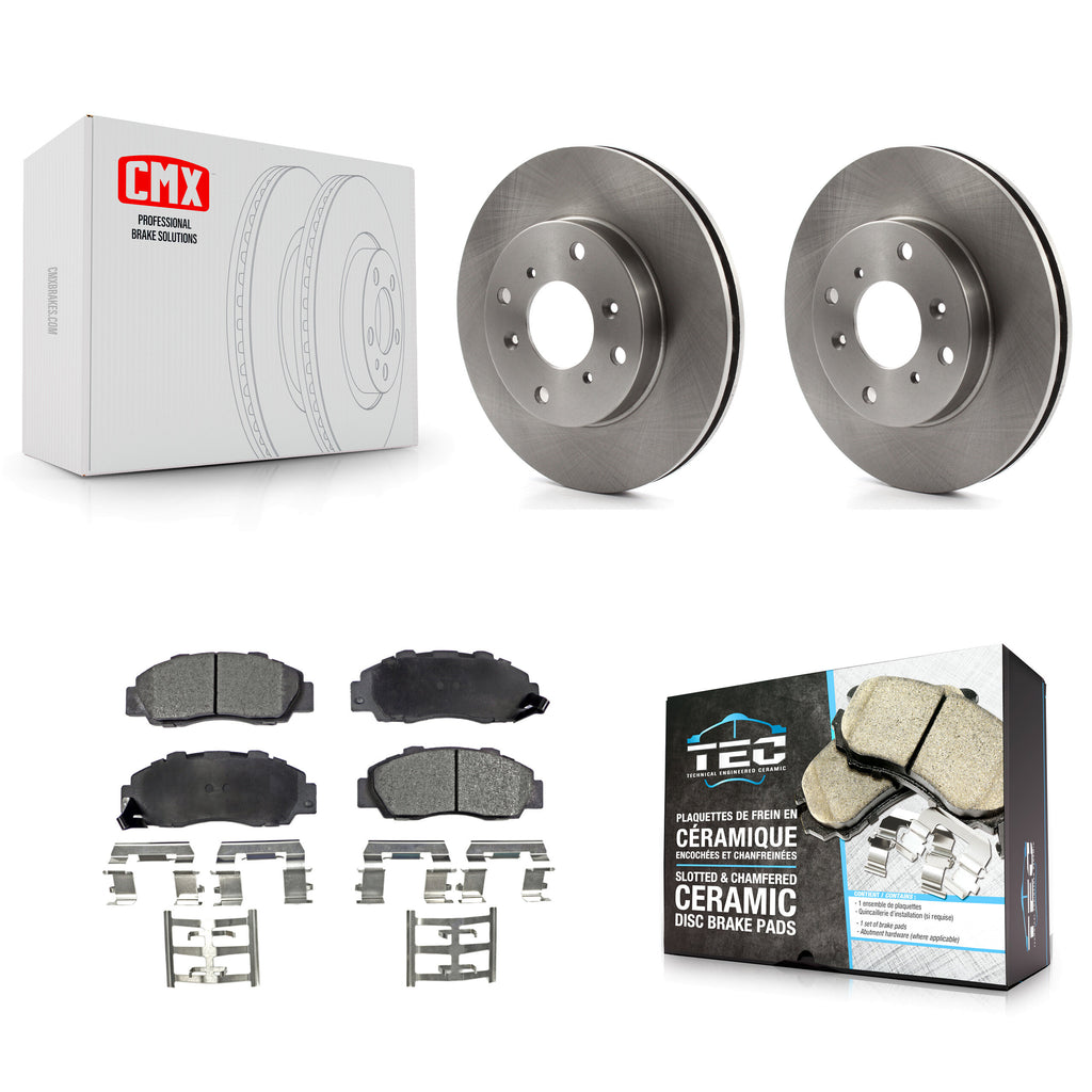 [Front] 1993-1994 Honda Prelude VTEC Premium OE Brake Rotors & Ceramic Pads Kit For Max Braking