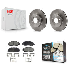 [Front] 1993-1994 Honda Prelude VTEC Premium OE Brake Rotors & Ceramic Pads Kit For Max Braking