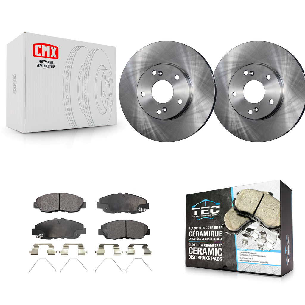 [Front] 2014-2015 Honda Civic Touring Premium OE Brake Rotors & Ceramic Pads Kit For Max Braking