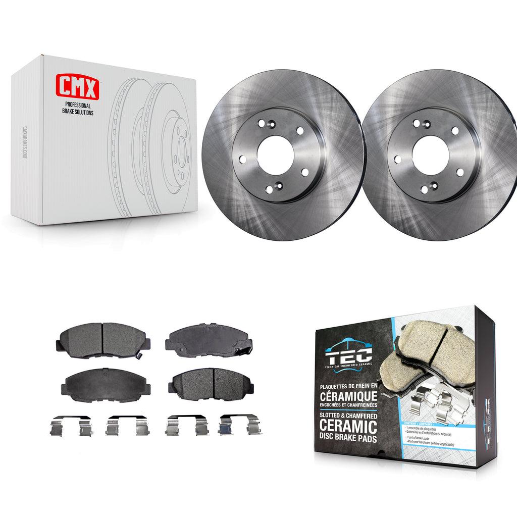 [Front] 2011 Honda Civic GX Premium OE Brake Rotors & Ceramic Pads Kit For Max Braking