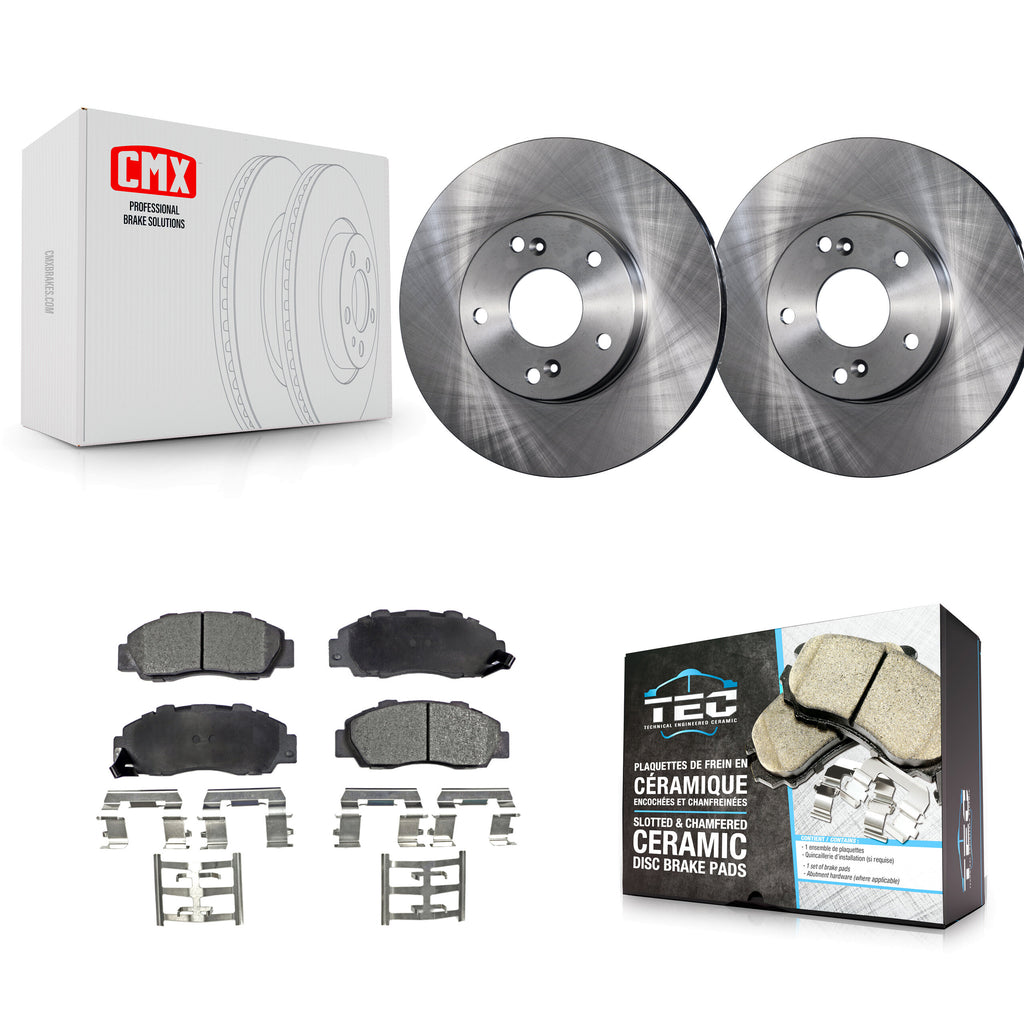 [Front] 1998-2002 Honda Accord 3.0L Premium OE Brake Rotors & Ceramic Pads Kit For Max Braking