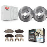 Front Disc Brake Rotors And Ceramic Pads Kit For Honda Accord Civic Acura CSX