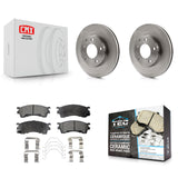 Front Brake Rotors Ceramic Pad Kit For 2002 Mazda 626 2.5L with Drum rear brakes