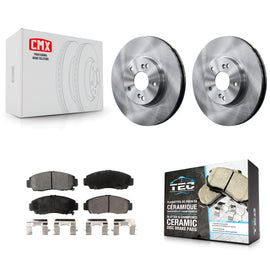 Front Disc Brake Rotors And Ceramic Pads Kit For Honda Accord Acura TL TSX CL