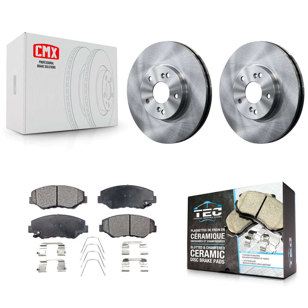 Front Disc Brake Rotors And Ceramic Pads Kit For Honda Pilot Accord