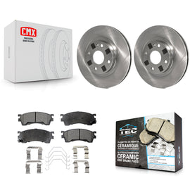 [Front] 1999-2000 Mazda Protege 1.8L Premium OE Brake Rotors & Ceramic Pads Kit For Max Braking