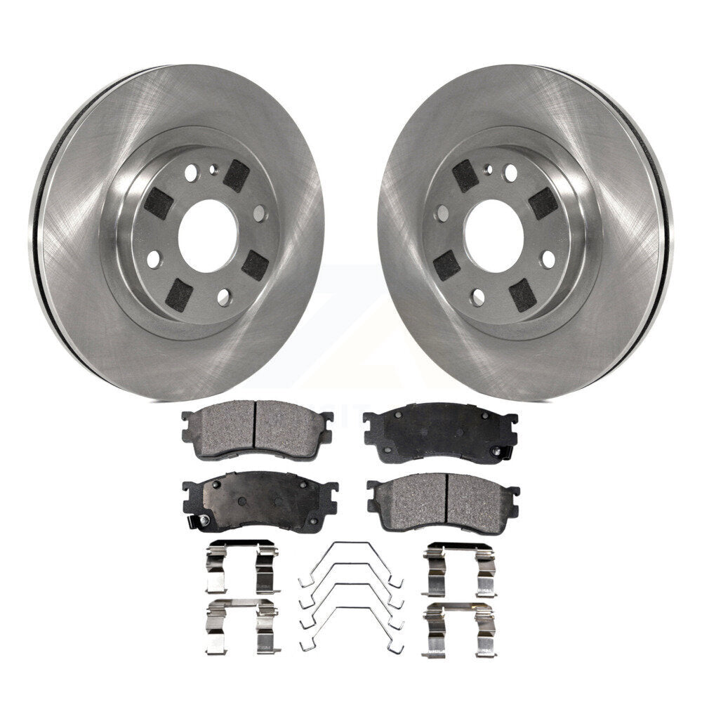 Front Disc Brake Rotors And Ceramic Pads Kit For Mazda Protege