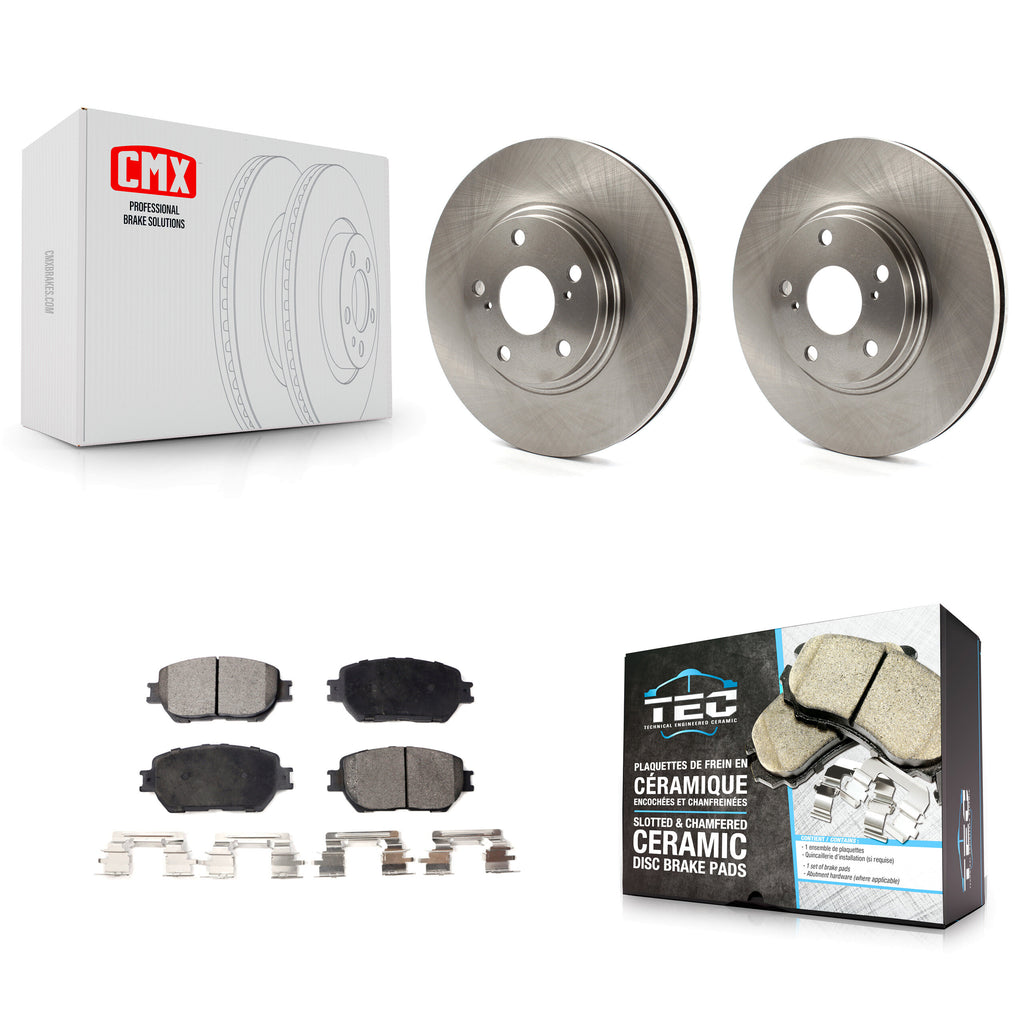 Front Disc Brake Rotors And Ceramic Pads Kit For Toyota Camry