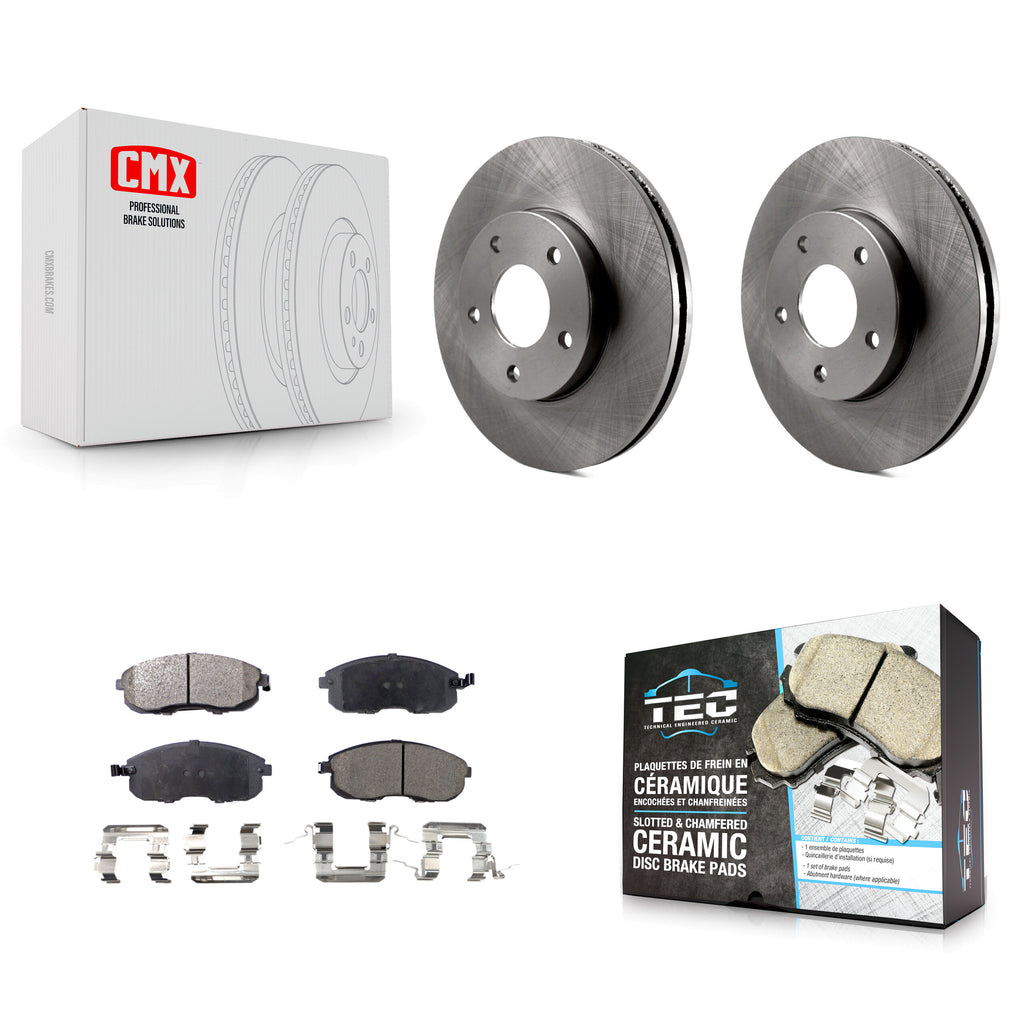 [Front] 2000-2001 Nissan Maxima INFINITI I30 Premium OE Brake Rotors & Ceramic Pads Kit For Max Braking