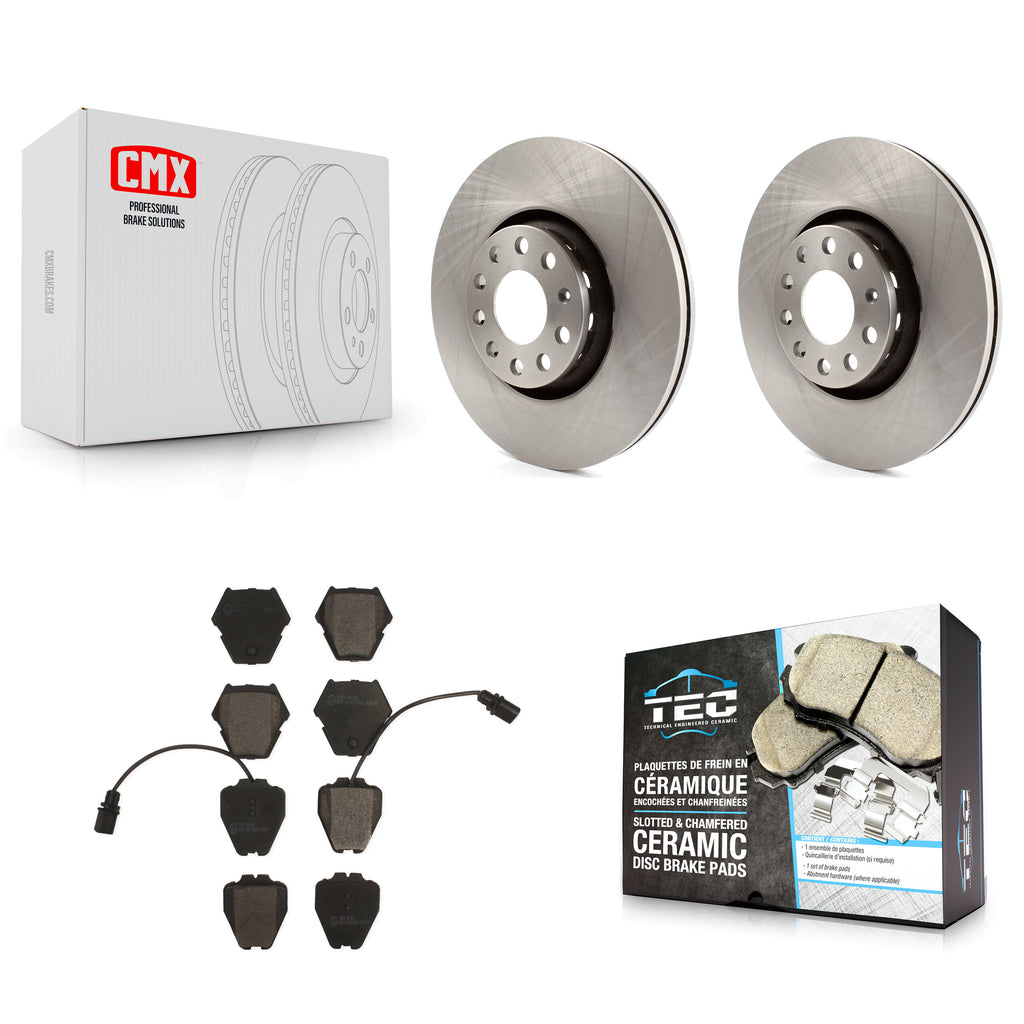Front Brake Rotors Ceramic Pad Kit For Audi A8 Quattro With 323mm Diameter Rotor