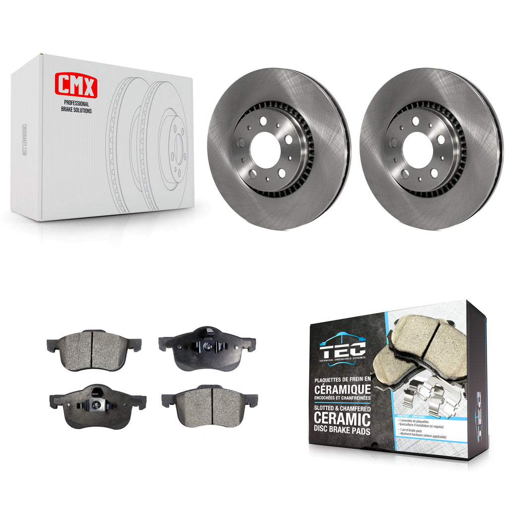 Front Disc Brake Rotors And Ceramic Pads Kit For Volvo S60 V70 XC70 S80