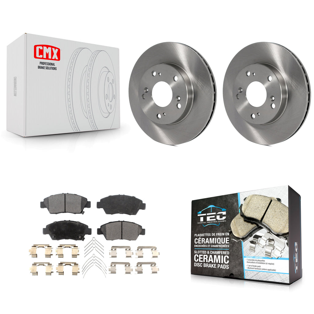 Front Disc Brake Rotors And Ceramic Pads Kit For Honda Civic Acura RSX CR-Z