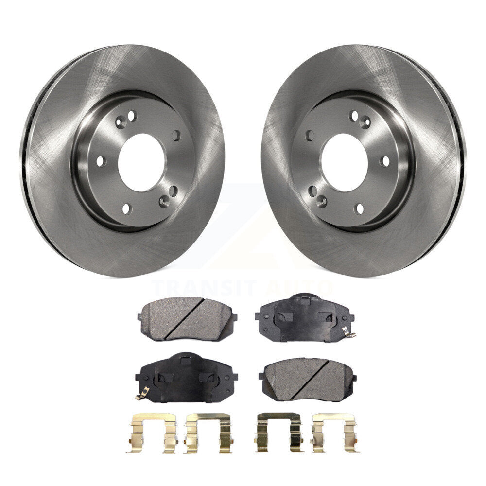 Front Disc Brake Rotors And Ceramic Pads Kit For 2010-2012 Kia Rondo