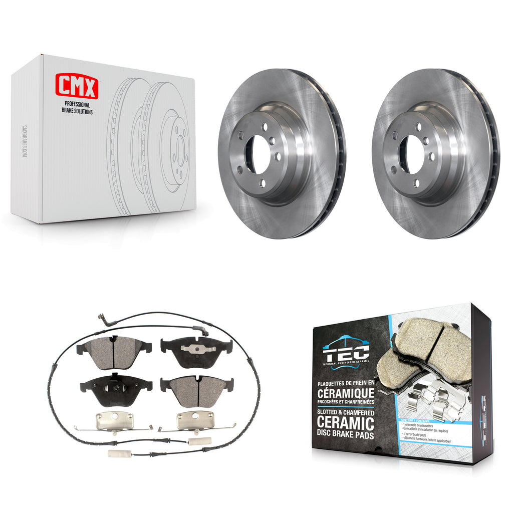 Front Disc Brake Rotors Ceramic Pad Kit For BMW 750Li 745Li 750i 745i 760Li 760i