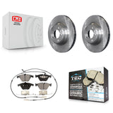 Front Disc Brake Rotors Ceramic Pad Kit For BMW 750Li 745Li 750i 745i 760Li 760i