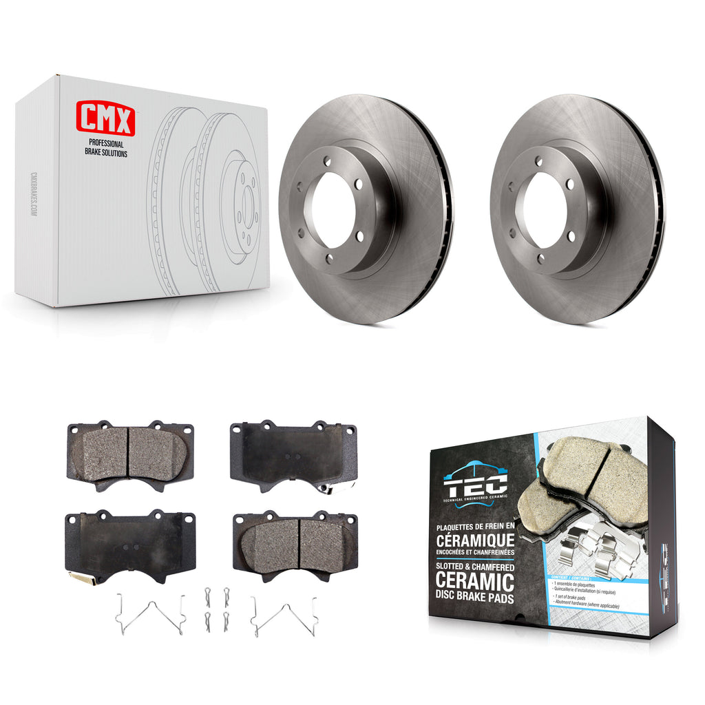 Front Disc Brake Rotors And Ceramic Pads Kit For Toyota 4Runner Lexus GX470