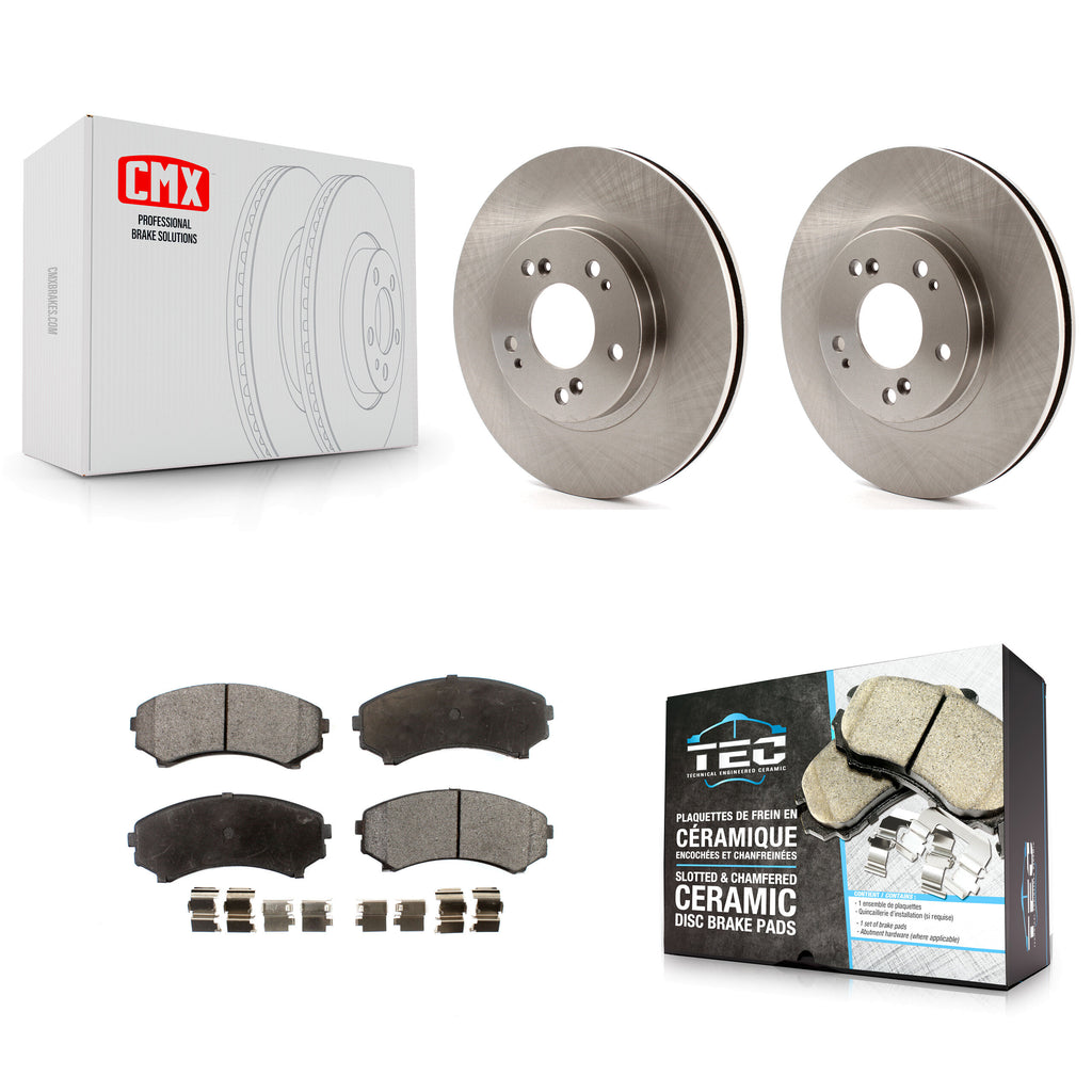 Front Disc Brake Rotors And Ceramic Pads Kit For Mitsubishi Endeavor