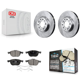 Front Disc Brake Rotors And Ceramic Pads Kit For Mazda 3 5 Sport