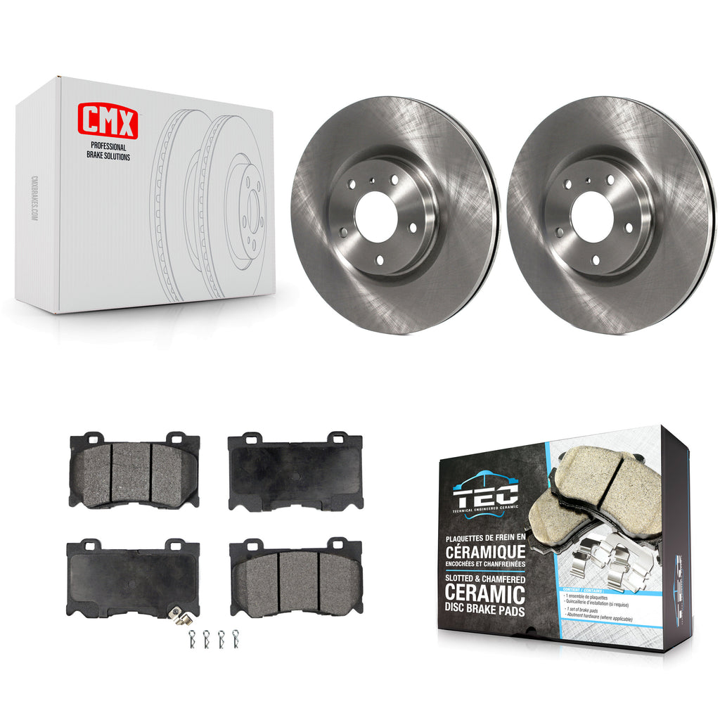 Front Brake Rotors Ceramic Pad Kit For 2017-2018 INFINITI Q70 With Sport Package