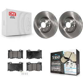 Front Brake Rotors Ceramic Pad Kit For 2017-2018 INFINITI Q70 With Sport Package