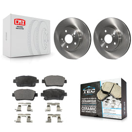 [Front] 2004-2009 Toyota Prius Premium OE Brake Rotors & Ceramic Pads Kit For Max Braking